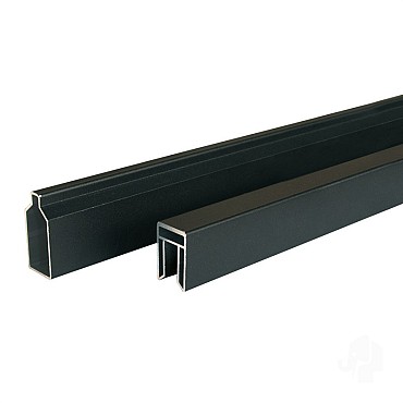Elephant onder- en boven regel Modular-Rhombus alu 20x41x1800mm 2 stuks antraciet gepoedercoat 2x4.1x cm ~