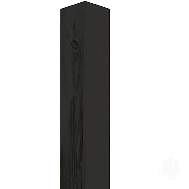 Vuren FSC paal geschaafd zonder punt 68x68x2700  [zwart] bc ~