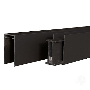 Elephant onder-en bovenregel Mix&Match verticaal 25x50x1800mm (3 stuks) zwart gepoedercoat alu ~