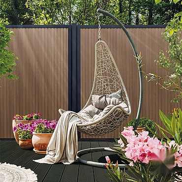 Elephant schutting Stripes houtcomposiet 180x180 cm Oak and Black ~
