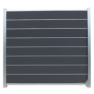 Elephant schutting Modular Evo houtcomposiet 180x180 cm Rock Grey, alu profielen ~