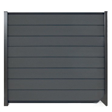 Elephant schutting Modular Evo houtcomposiet 180x180 cm Rock Grey, antraciet profielen ~