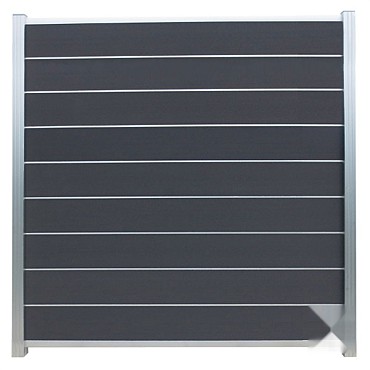 Elephant schutting Modular Evo houtcomposiet 180x200 cm Rock Grey, alu profielen ~