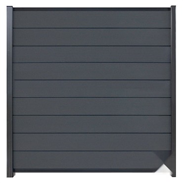 Elephant schutting Modular Evo houtcomposiet 180x200 cm Rock Grey, antraciet profielen ~