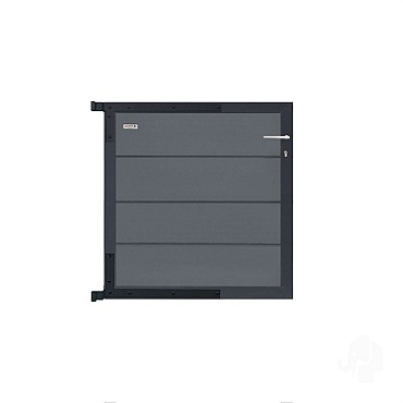 Elephant poortje Modular Evo houtcomposiet 90x91 cm Rock Grey, antraciet beslag ~