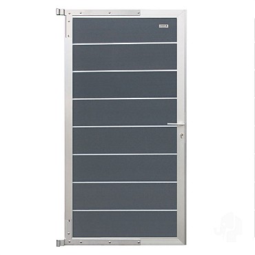 Elephant tuindeur Modular Evo houtcomposiet 90x174 cm Rock Grey, alu beslag ~