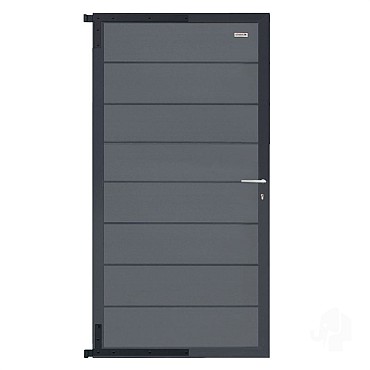 Elephant tuindeur Modular Evo houtcomposiet 90x174 cm Rock Grey, antraciet beslag ~