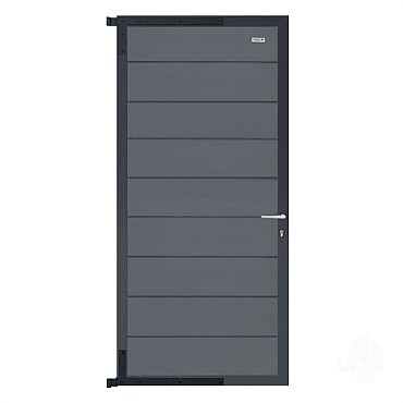 Elephant tuindeur Modular Evo houtcomposiet 90x195 cm Rock Grey, antraciet beslag ~