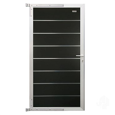 Elephant tuindeur Modular Evo houtcomposiet 180x180 cm Antraciet, alu beslag ~
