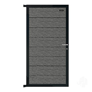 Elephant tuindeur Modular Evo houtcomposiet 180x90 cm Rock Grey, antraciet beslag ~