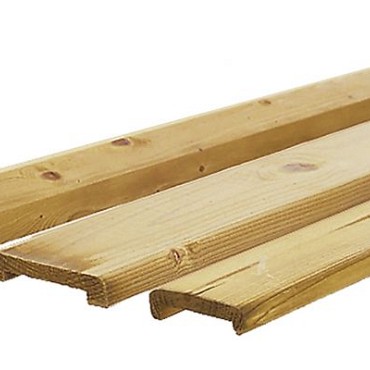 Vuren geschaafde afdeklat met sponning (5,2 cm) 1,9x7x181,5 cm t.b.v. recht/toogscherm, groen geïmpr