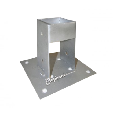 Paalhouder met voet (tbv paal 70x70) [antraciet gepoedercoat] bc ~