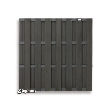 WPC antraciet composiet scherm Basic met 4 antra alu ligger 180x180cm ~