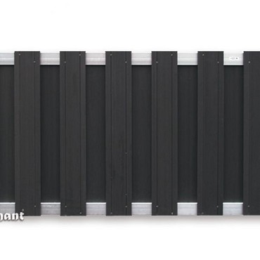 Wpc-Antraciet Fsc Tuinscherm Design Recht 39X1800X930 mm ALU LIGGERS~