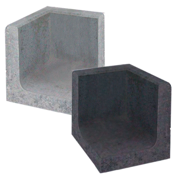 L-hoekelement D grijs ongewapend (HxBxV) 50x30x30 cm. ~