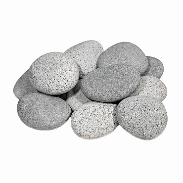 Beach Pebbles grijs 3-6 cm. in gaas- KG prijs ~