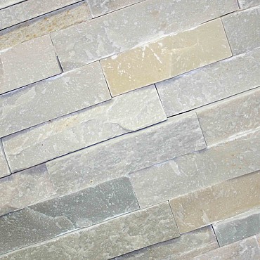 Stone Panel White Quarzite 60x15x1,5-2,5 cm  (gevoelige kleur, erg licht)~