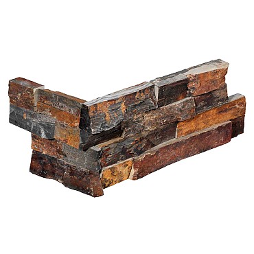 Stone Panel Rusty Slate hoek (40+20)x15x1,5-2,5 cm. (uitlopend 2026) OP=OP ~