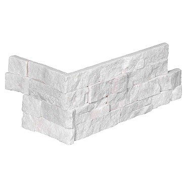 Stone Panel White Marble hoek (40+20)X15X1,5-2,5 cm. (uitlopend 2026) OP=OP ~