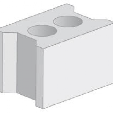 Gevelsteen Solid Blox grijs glad 29x20x19 cm. ~