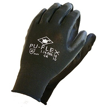 Handschoen PU-flex zwart mt S ~