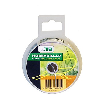 Hobbydraad verzinkt ø 1,2 mm x 25 mtr ~
