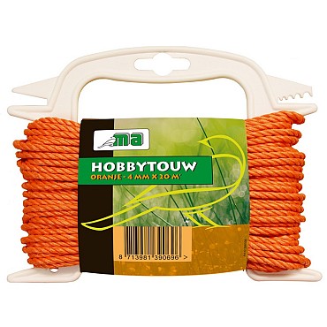 Hobbytouw oranje 4 mm x 20 mtr ~