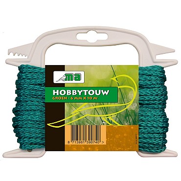 Hobbytouw groen 6 mm x 10 mtr ~