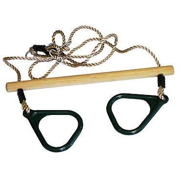 Trapeze hout/kunststof ringen groen 165 cm ø 12 cm ~