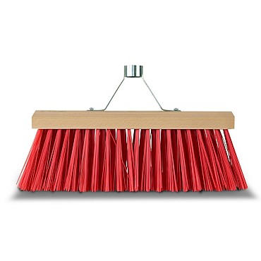 Bezem kunstvezel 40 cm met metalen houder B ~