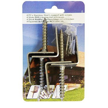 L beslag RVS per SET MET SCHROEFJES ~