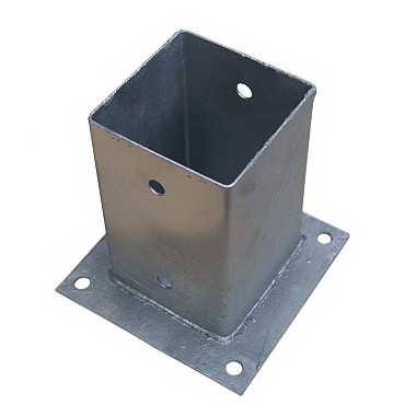 Paalhouder metplaat 91x91x150 verzinkt  2MM plaatsterkte ~