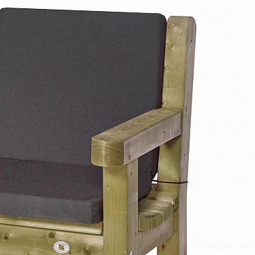 Kussen 6cm dik, met rits.  Voor Talen stoel 0443, 0543. Antraciet ~