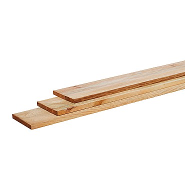 Grenen geschaafde plank 1,5x14x500 cm. groen geïmpregneerd. ~