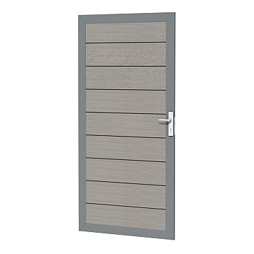 Composiet deur in aluminium frame 90x183 cm. grijs. ~
