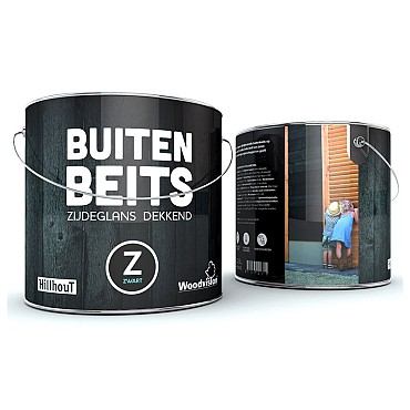 Douglas buiten beits 2,5 liter, zwart RAL 9005. ~