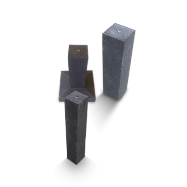 Poer Oud Hollands zwart 1 huls M16 - 60x15x15 cm. ~
