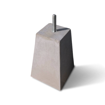 Poer grijs 4 draadeind M10 H-H 11 cm. - 35x15/15x25x25 cm. ~