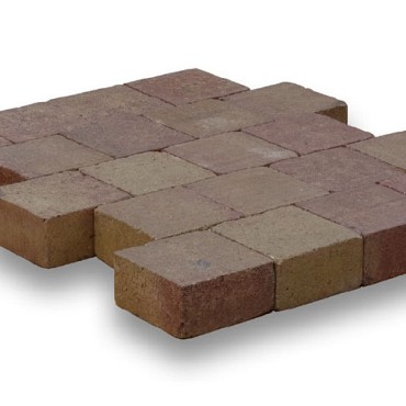 Kobbelstones getrommeld geel-bruin 14x14x7 cm. ~