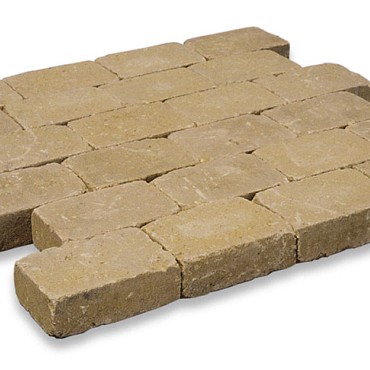 Kobbelstones getrommeld geel-witcement 21x14x7 cm. ~