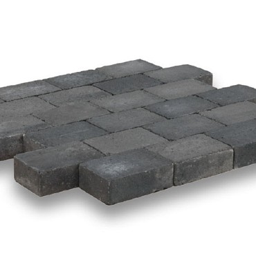 Kobbelstones getrommeld grijs-zwart 21x14x7 cm. ~