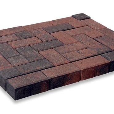 Betonklinker HK rood-zwart 21x10,5x8 cm. ~