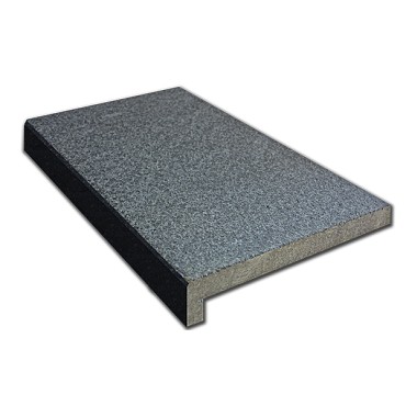 Chinese basalt G684 randtegel gevlamd rechte gezoete neus type F recht 50x30x3/7 cm. ~