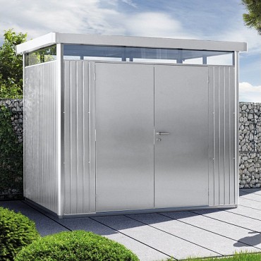 Berging HighLine Gr. H2 zilver metal met dubbele deur (275x195x222) ~