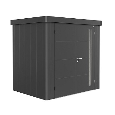 berging Neo 1B dubbele deur, wand en dak donkergrijs metallic (236x180x222 cm) ~