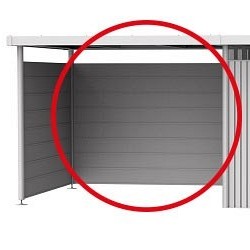 Achterwand voor zijdak Highlline H2-H5 zilver metallic (266x4x181 cm) ~