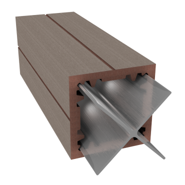 Dual Straight composietpaal 300x9x9 cm Tropical Brown ~