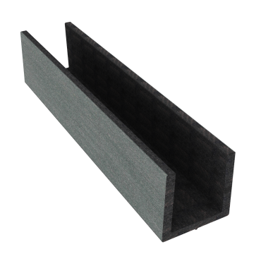 Dual Straight Groot U-profiel 202x4x5,5 cm Graphite Black (tbv lamelafsluiting) OP=OP