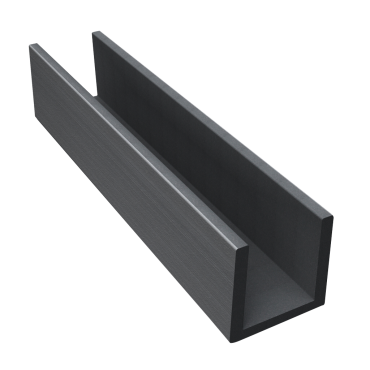 Dual Straight Groot U-profiel 202x4x5,5 cm Stone Grey (tbv lamelafsluiting) OP=OP