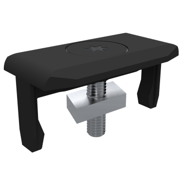 Dual Straight clip kunststof incl RVS schroef tbv aluminium onderconstructie ~